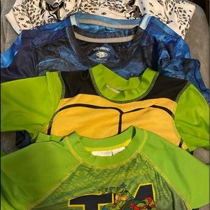Size 4/5 lot swim shorts, rash guards and shorts